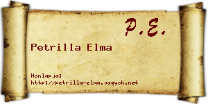 Petrilla Elma névjegykártya
